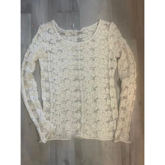 Free People size medium textured burnout pullover - Picture 8 of 9